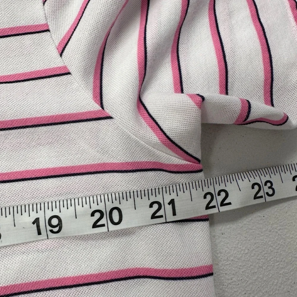 Ralph Lauren Golf Polo Shirt‎ Striped Wicking White/Pink Casual Short Sleeve M
